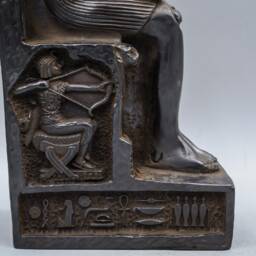 Statue Of Egyptian God Anubis Seated Heavy Black Solid Stone Made in Egypt - thumbnail 3