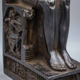 Statue Of Egyptian God Anubis Seated Heavy Black Solid Stone Made in Egypt - thumbnail 4