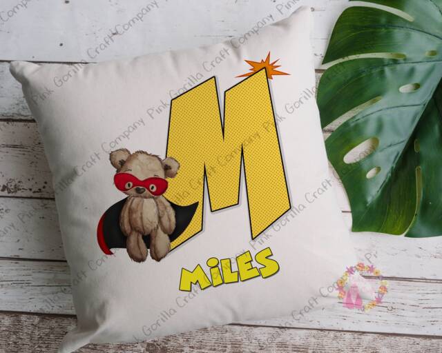 Hero Cushion, Teddy Bear Gift, Cushion, Pillow, Fathers Day Superhero Superhero, Bear - image 1