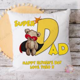 Hero Cushion, Teddy Bear Gift, Cushion, Pillow, Fathers Day Superhero Superhero, Bear - thumbnail 2