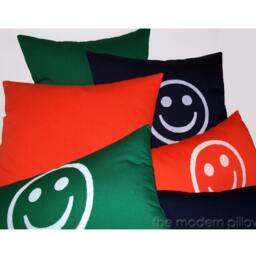 Green & White Smiley Decorative Throw Pillow Cover/Case Cushion 20x20 - thumbnail 4