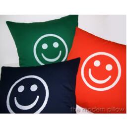 Green & White Smiley Decorative Throw Pillow Cover/Case Cushion 20x20 - thumbnail 3