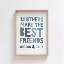 Personalised Brothers Bedroom Prints, Boys Decor, Siblings Print, Twins Make Best Friends, Wall Art, Playroom - thumbnail 2
