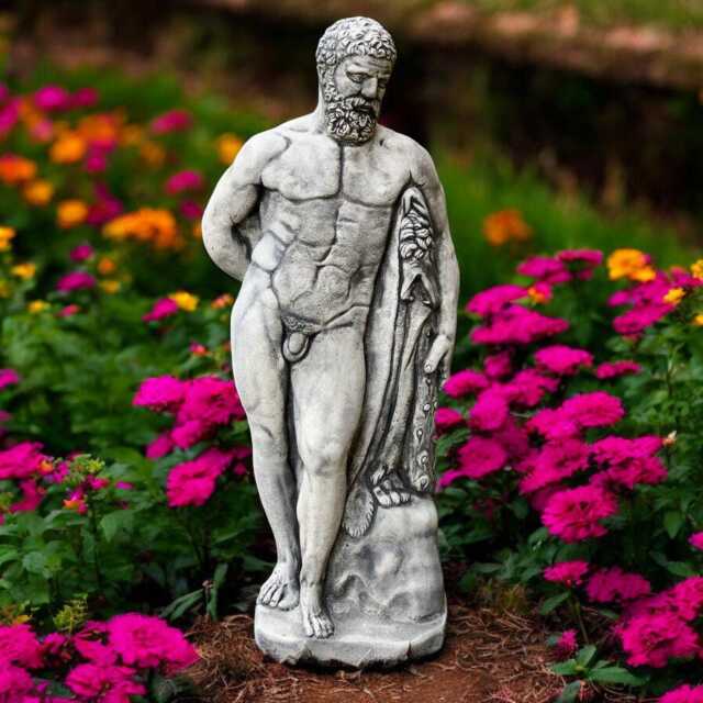 Concrete Hercules Standing Statue Handcrafted Greek God Garden Decor Outdoor Male Figure Cement Classical Sculpture Front Door Ornament - image 1