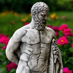 Concrete Hercules Standing Statue Handcrafted Greek God Garden Decor Outdoor Male Figure Cement Classical Sculpture Front Door Ornament - thumbnail 3