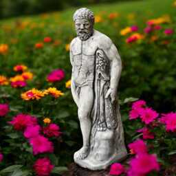 Concrete Hercules Standing Statue Handcrafted Greek God Garden Decor Outdoor Male Figure Cement Classical Sculpture Front Door Ornament - thumbnail 2