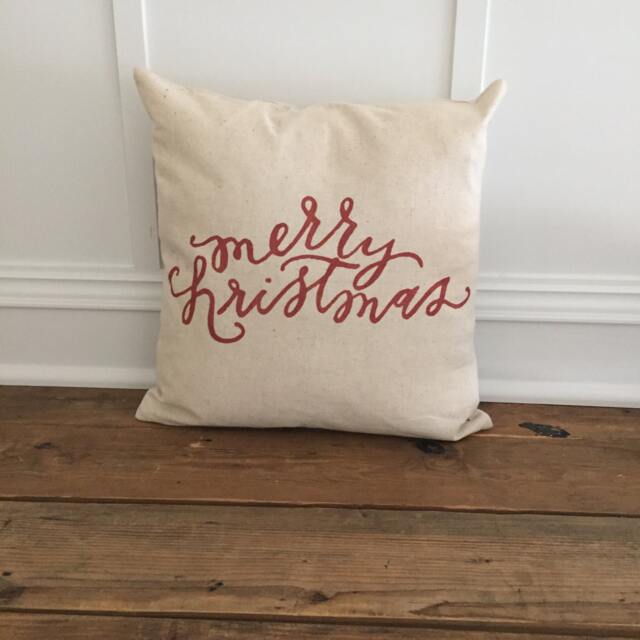 Red Merry Christmas Pillow Cover