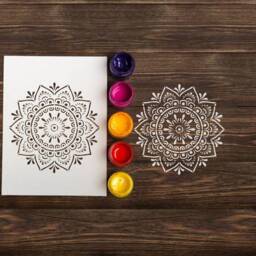 Mandala Wall Stencil Reusable Custom Stencils For Painting Boho Wall Decor By Yarmart - thumbnail 2