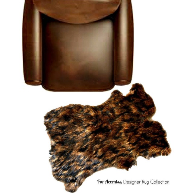 Wolverine Faux Fur Area Rug - Pelt Shape Designer Throw, Usa Handmade