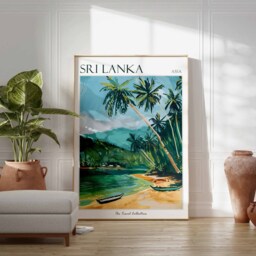 Sri Lanka Travel Poster Tropical Beach Art Print - thumbnail 3