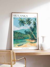 Sri Lanka Travel Poster Tropical Beach Art Print - thumbnail 1