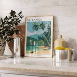 Sri Lanka Travel Poster Tropical Beach Art Print - thumbnail 2
