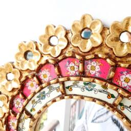 "Peruvian Mirrors ""Fuchsia Pink 40cm" - thumbnail 2