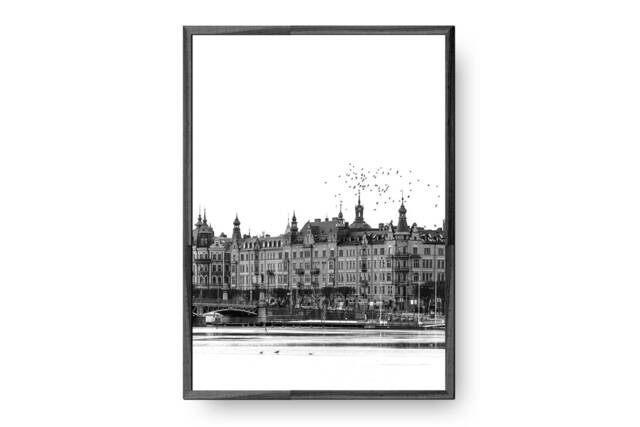 stockholm - Black & White Print, Minimalistic Poster, City Travel Sweden Dec, Buildings Any Size You Need 8x10 A1 - image 1