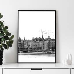 stockholm - Black & White Print, Minimalistic Poster, City Travel Sweden Dec, Buildings Any Size You Need 8x10 A1 - thumbnail 3
