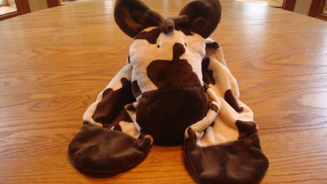 Minky Animal Security Blanket Toy, Elephant, Cows, Dogs, Frogs - image 1