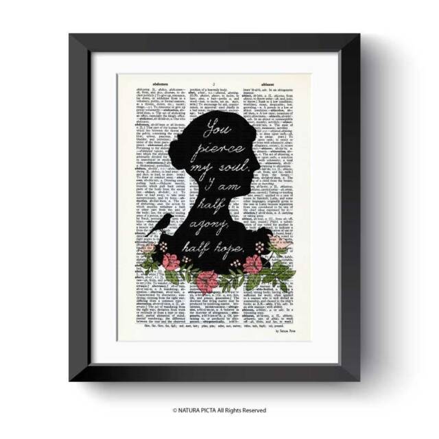 Jane Austen Quote Print You Pierce My Soul Dictionary Art - image 1