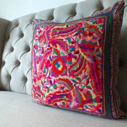 Hmong Pillow Cushion Vintage Ethnic Textiles Handwoven Fabric Scatter Cushions Throw Pillows Recycled Fabrics - thumbnail 4