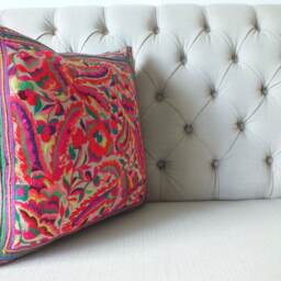 Hmong Pillow Handmade Cushions Vintage Ethnic Textiles, Handwoven Fabric, Scatter Cushions & Trow Pillows, Recycled Fabrics - thumbnail 2