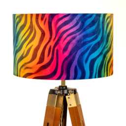 Neon Rainbow Zebra Animal Print Velvet Lampshade Drum Lamp Shade 25cm 30cm 35cm 40cm 45cm Ceiling , Table Luxury Living, Leopard - thumbnail 2