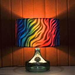 Neon Rainbow Zebra Animal Print Velvet Lampshade Drum Lamp Shade 25cm 30cm 35cm 40cm 45cm Ceiling , Table Luxury Living, Leopard - thumbnail 3