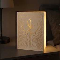 You Do Not Yield White Book Lamp, Aelin Galathynius Quote Led Light, Throne Of Glass Inspired Reading Sarah J Maas Merch Gift - thumbnail 2