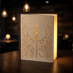 You Do Not Yield White Book Lamp, Aelin Galathynius Quote Led Light, Throne Of Glass Inspired Reading Sarah J Maas Merch Gift - thumbnail 1