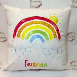 Personalised Children's Rainbow Pillow, New Baby Gift Cushion, Gifts For Birthdays, Name For Daughter - thumbnail 2