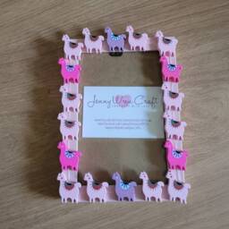 Colourful Wooden Llama/Alpaca Button Photo Frame 4 X 6 Inches - thumbnail 4