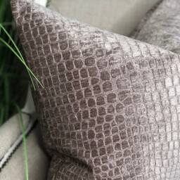 Luxury Croc Cushion Cover - Lilac Purple Velour Pillow Animal Print - thumbnail 2