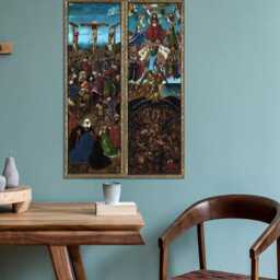 The Crucifixion, Last Judgment Jan Van Eyck , Wall Art Hangins, Home Decor, Mounted Canvas Print Ready To Hang - thumbnail 3