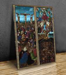 The Crucifixion, Last Judgment Jan Van Eyck , Wall Art Hangins, Home Decor, Mounted Canvas Print Ready To Hang - thumbnail 1