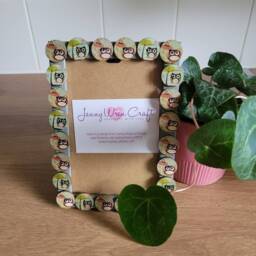 Cute Owl Wooden Button Photo Frame 4 X 6 Inches - thumbnail 3