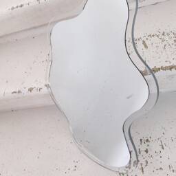 Clear Vibes Mirror- Clear Frame Silver Mirror - Wavy Acrylic Color Wiggly Amorphic Retro Object - thumbnail 2