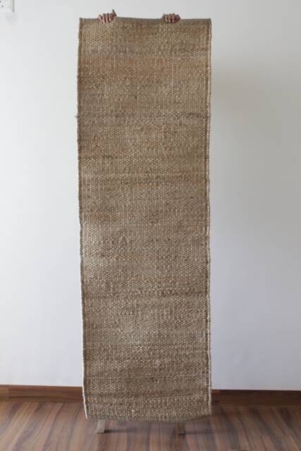 Handwoven Hemp Dhurrie Rug Traditional Natural Fiber, 2x6 - image 1