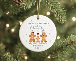 Family Christmas Ornament Personalised Baby First Xmas Decoration 2024 Gift - thumbnail 1
