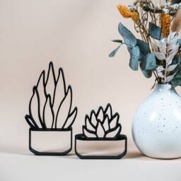 Succulent Set - Line Art 3D Print Gift Idea & Decoration For Plant Lovers - thumbnail 1