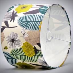 Floral Leaf Green Lampshade, Table Floor Lamp/Ceiling Pendant, Small Medium Large 15cm 20cm 25cm 30cm 35cm 40cm UK Fabric Drum Light Shade - thumbnail 3