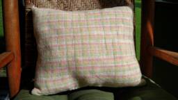 Handwoven Pillow. Baby Pillow - Woven Both Sides. Green Apple #18W09
