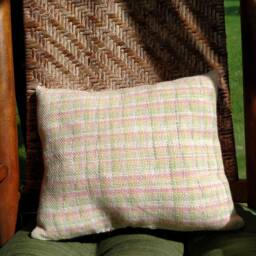 Handwoven Pillow. Baby Pillow - Woven Both Sides. Green Apple #18W09 - thumbnail 2