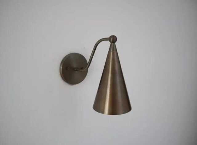 Handmade Solid Brass Wall Sconce, Modern Minimalist Lighting Fixture, Bedroom Bedside Hallway Light - image 1