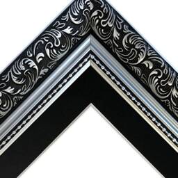 Dahlia Silver Ornate Photo, Picture Frame With Black Mount - thumbnail 2