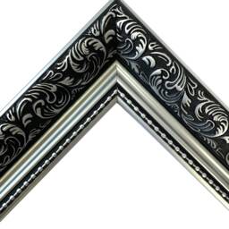 Dahlia Silver Ornate Photo, Picture Frame With Black Mount - thumbnail 3