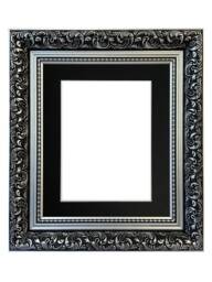 Dahlia Silver Ornate Photo, Picture Frame With Black Mount - thumbnail 1