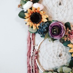 Boho Sunflower Dreamcatcher, 3 Tier Floral Wall Hanging - thumbnail 4