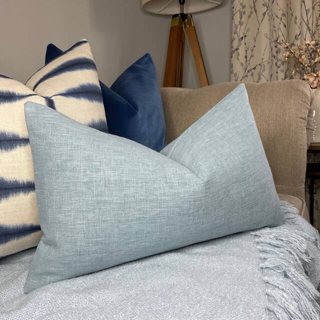 "Blue Cushion Cover - 12""x20" - image 1