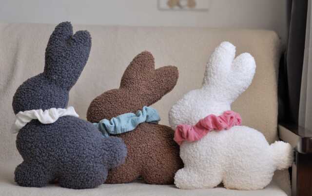 Bunny Shaped Pillow - Easter Decor - Rabbit Plush Spring Toy Room Gift - image 1