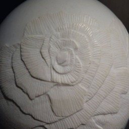 Rosa, Exceptional Table Lamp Made From A Carved Ostrich Eggshell - thumbnail 4