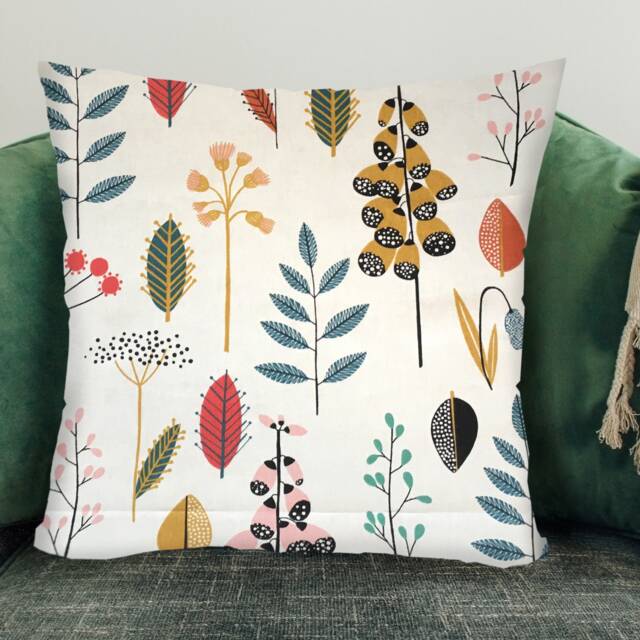 Handmade Scandi Floral Cushion Cover Country Home Decor - image 1