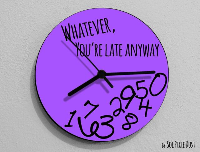 Whatever, You're Late Anyway/Round Purple - Wall Clock - image 1